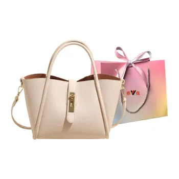 Yalu PU Handbag Regular Women's Black/Ecru/Apricot/Khaki
