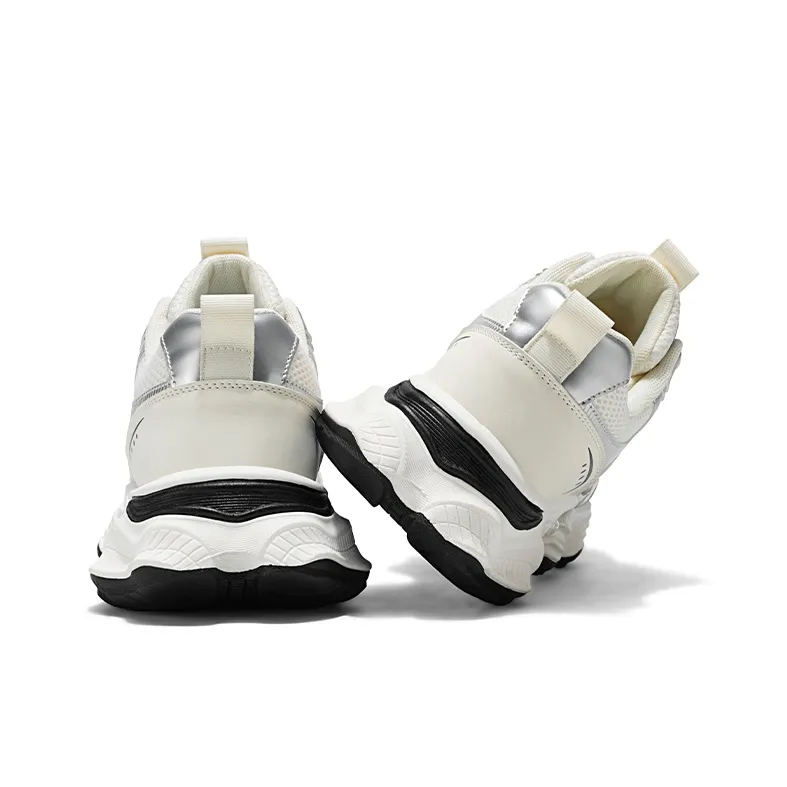 AGSDON Lightweight Height Increasing Anti-Slip And Wear-Resistant Low-Top Chunky Sneakers Men's Silver-8