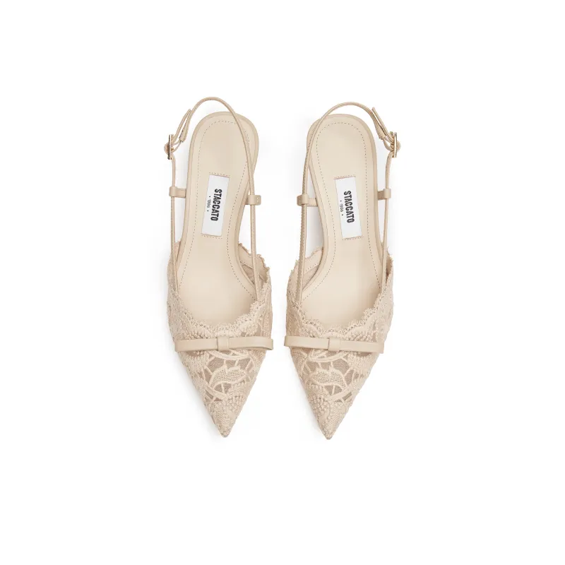 Staccato Burano Lace Island Slim Heel High Heels 6.5cm Women's-8