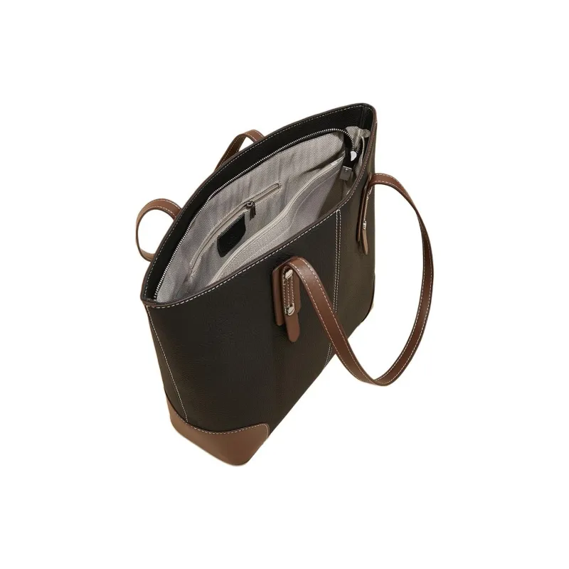 Old Man's Head Top Grain Cow Leather Shoulder Bag Women's 1Black/Elephant Gray-5