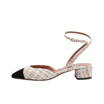 AQUAZZURA French Flirt Block Heel High Heels 3.5cm Women's Beige