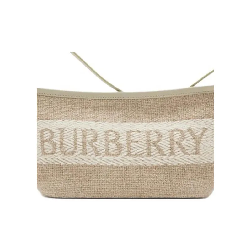 Burberry Linen Shoulder Bag Mini Women's Natural-3