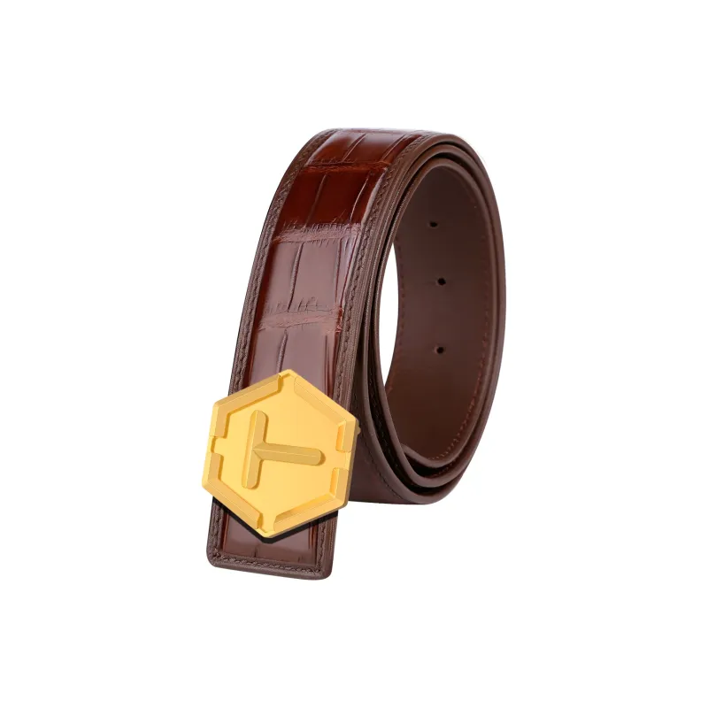 CATELLES Crocodile Leather Leather Belts Men's 3.5cm-6