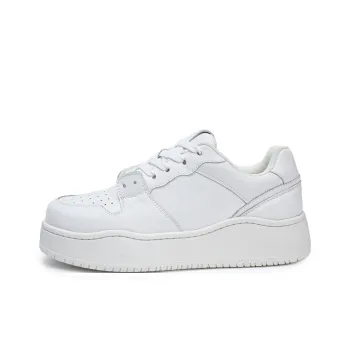 ESTEE GEEA Coverage Anti Slip And Wear Resistant Lightweight Height Increasing Low Top Skateboard Shoes Unisex White