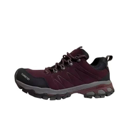 TOREAD Anti-Slip Wear-Resistant Mid-Top Trekking Shoes Women's Red