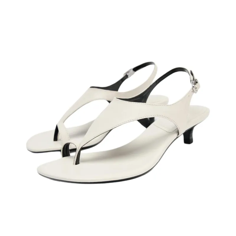 ZARA One Strap Sandals 5cm Women's White-2