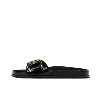 ZARA PU Polyurethane Abrasion Resistant Slide Slippers Women's Black
