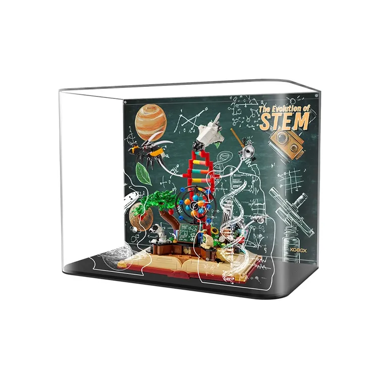 KGBOX For 21355 Knowledge Is Power STEM Plastic Display Case Storage Dust Cover Model Accessories-7