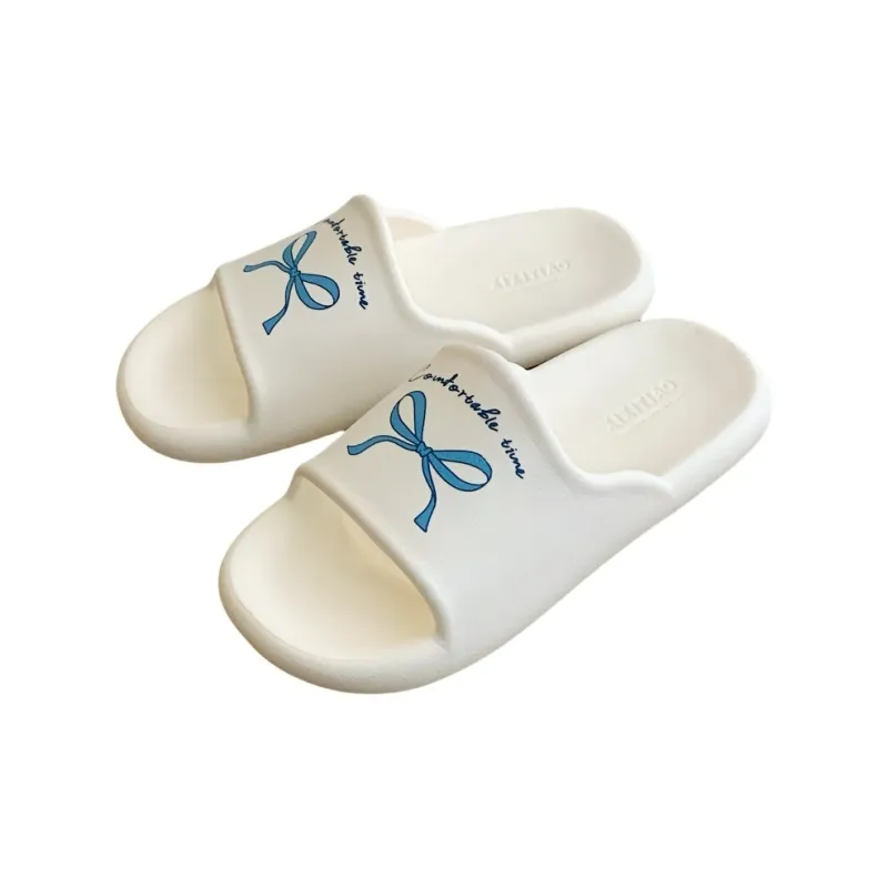 Thin Strips Slippers Women's, White-0