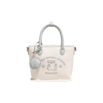 TOUTOU Line Puppy Co branded Model Synthetic Leather Handbag Regular Women's Cream White
