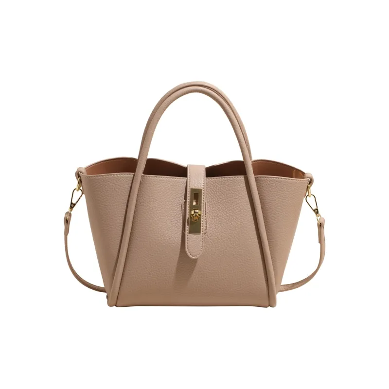 Yalu PU Handbag Regular Women's Black/Ecru/Apricot/Khaki-15