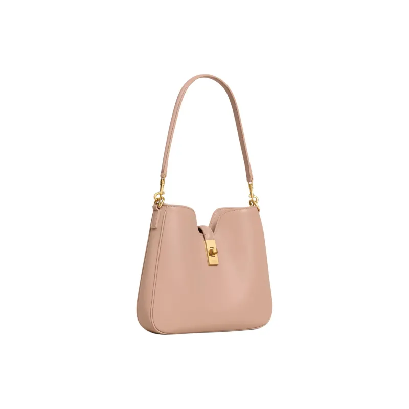 CELINE Smooth Calf Leather Shoulder Bag Small Size Women's Peach Pink-2
