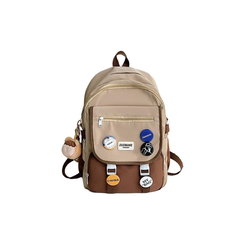 URBAN FOREST Nylon Backpack Regular Unisex Black/Yellow/Khaki/Blue/Brown-16