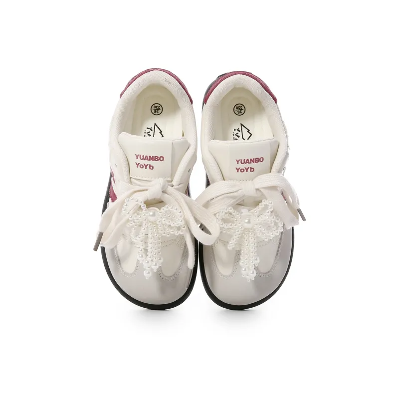 Cob Anti-Slip And Wear-Resistant Lightweight Low-Top Skateboard Shoes Women's Beige Blue-21