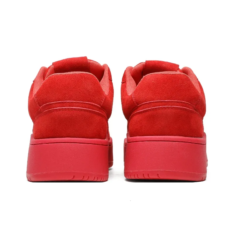 ESTEE GEEA Coverage Anti-Slip And Wear-Resistant Lightweight Height Increasing Low-Top Skateboard Shoes Unisex Red-4
