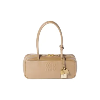 MIU MIU Beau Calfskin Shoulder Bag Women's Sand