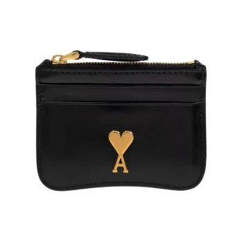 AMIPARIS Logo Plaque Zipped Wallet