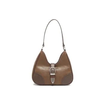 MICOCAH PU Handbag Shoulder Bag Crossbody Bag Shoulder Bag Regular Women's Tea Umber/Elegant Black