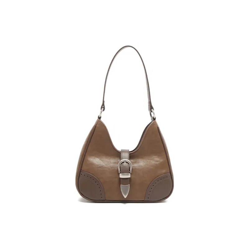 MICOCAH PU Handbag Shoulder Bag Crossbody Bag Shoulder Bag Regular Women's Tea Umber/Elegant Black-0