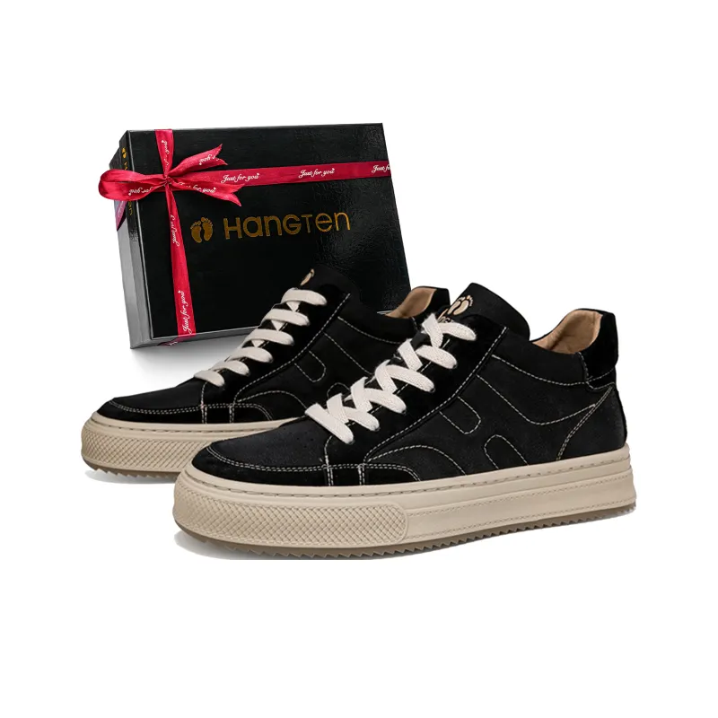 HANG TEN Lightweight Height Increasing Wear-Resistant Slip-Resistant Low-Top Skateboard Shoes Men's-0