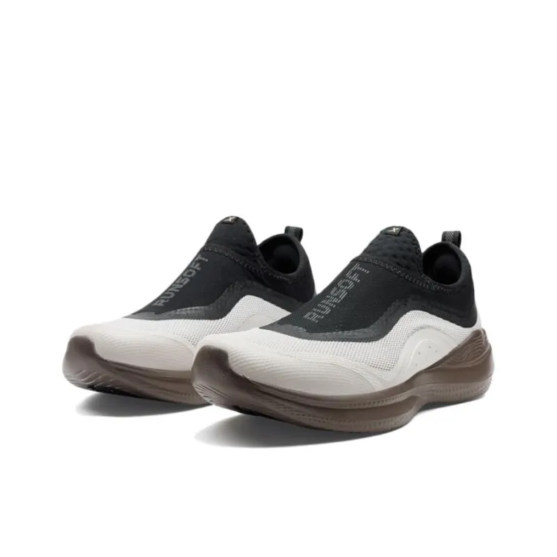 XTEP Soft Cube Cushioned Abrasion Resistant Slip Resistant Low Top Casual Running Shoes Men's White Gray Black-2