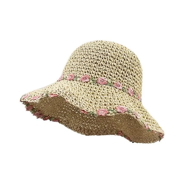 DZP Straw Woven Sun Protection Hats Unisex-3