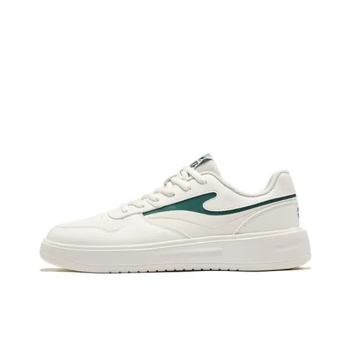 Erke Anti Slip And Wear Resistant Lightweight Low Top Skateboard Shoes Men's White Green