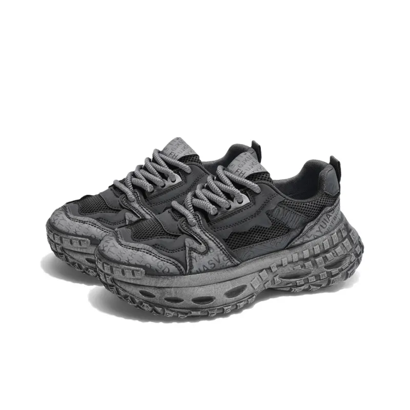 HACKBUTEER Cushioning Anti-Slip Wear-Resistant Breathable Height Increasing Low-Top Chunky Sneakers Men's Box Included-3