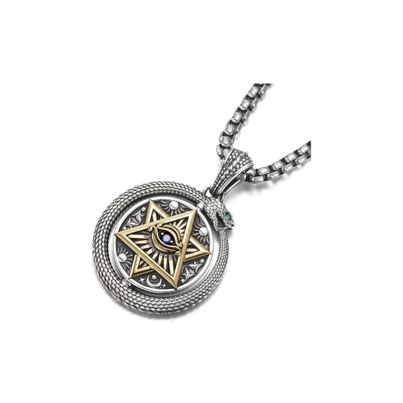 IDEAGEMER 925 Sterling Silver Necklaces Men's-3