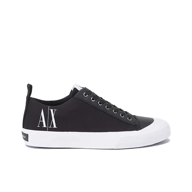 ARMANI EXCHANGEAE Low Top Canvas Shoes Men's Black-1