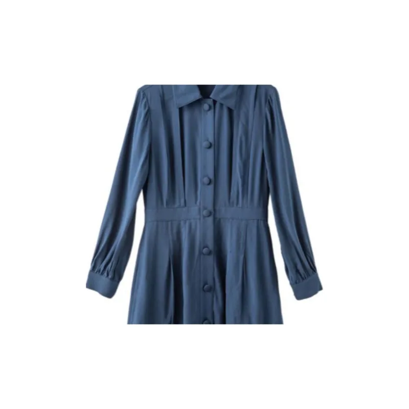 COACH Long Sleeved Dresses Women's Navy-3