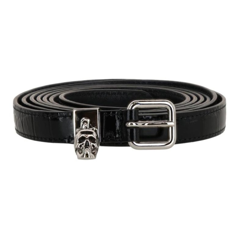 ベルト ALEXANDER MCQUEEN Woman Belt Black 7975351BR0Y 1000 Alexander McQueen Geometric Buckle Leather Belt | Black