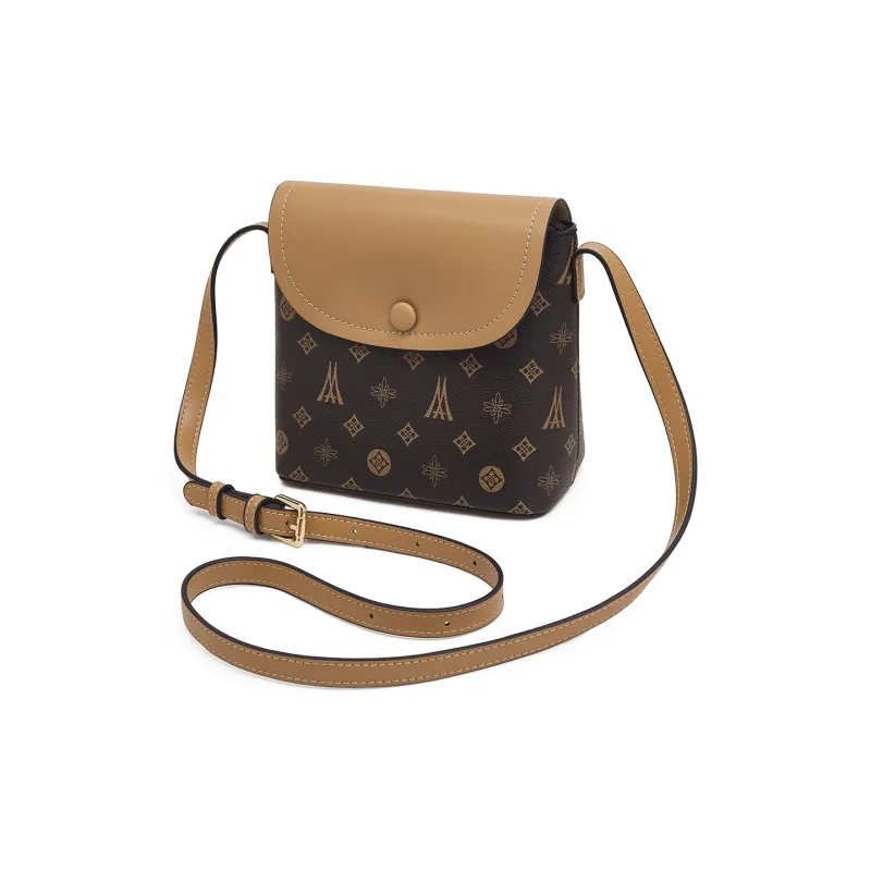Old Man's Head Synthetic Leather Shoulder Bag Crossbody Bag Regular Women's Coffee-1