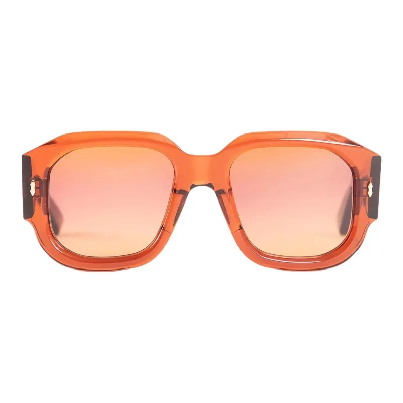 JACQUES MARIE MAGE Acetate Square Sunglasses Unisex Orange-1