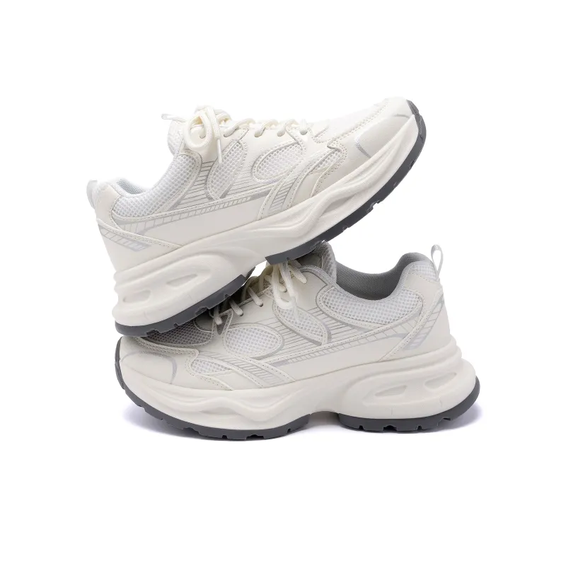 HUANQIU Height Increasing, Lightweight, Breathable, Slip Resistant Low Top Casual Running Shoes Women's Beige-10