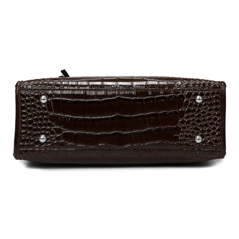 ZAVC Patent Leather Crossbody Bag, Shoulder Bag, Handbag Regular Women's Black/Coffee/Burgundy-8