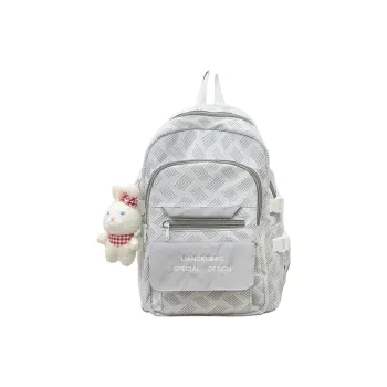 URBAN FOREST Nylon Backpack Regular Women's Gray/Violet/Neon Green/Light Blue