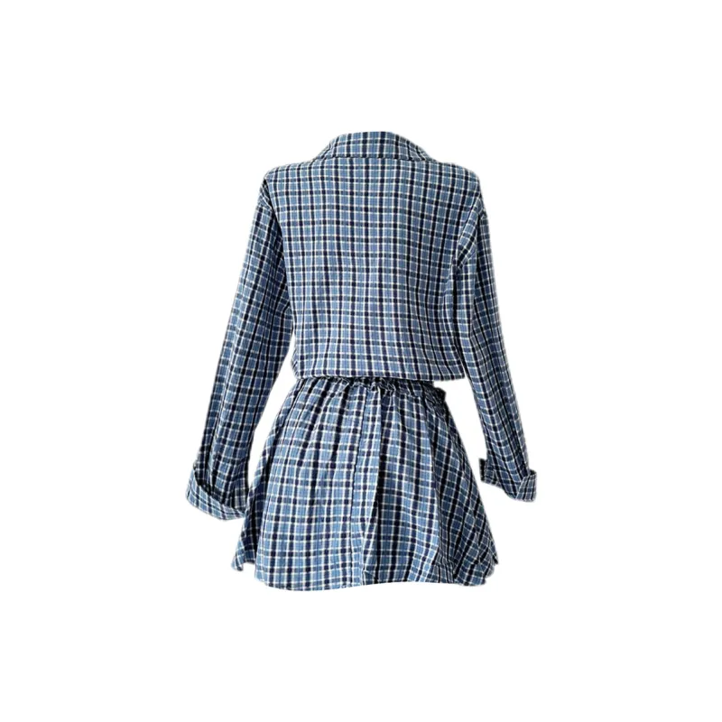 Udon House Skirt Set Women's Blue-1