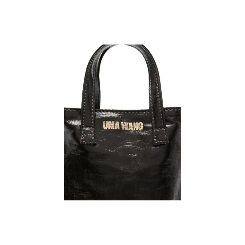 UMA WANG Linen Shoulder Bag, Crossbody Bag, Handbag Women's Black-2