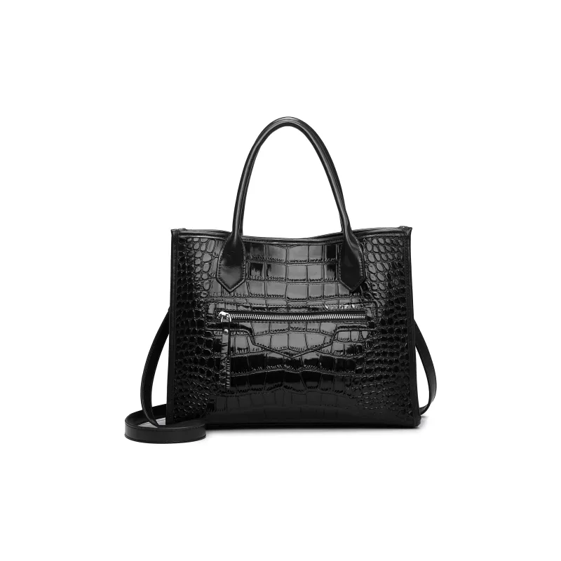 ZAVC Patent Leather Crossbody Bag, Shoulder Bag, Handbag Regular Women's Black/Coffee/Burgundy-1