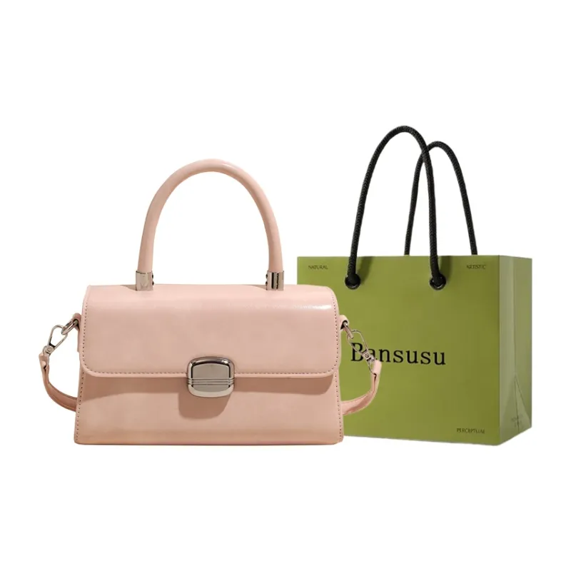 Bansusu PU Handbag Women's Black/Pink/Green/Khaki/Ecru-5