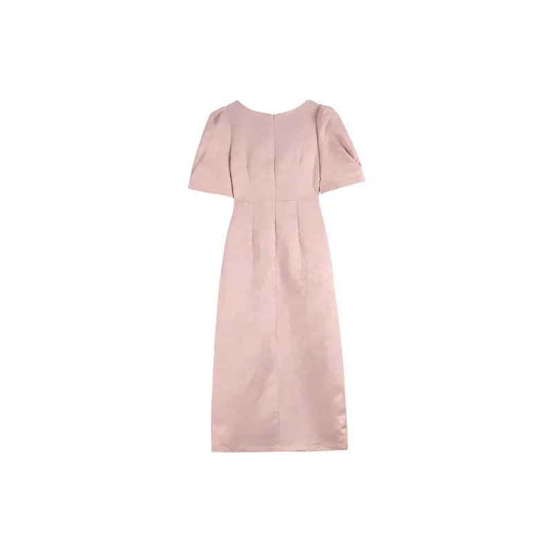 Short Sleeved Dresses Women's Leather Pink-1
