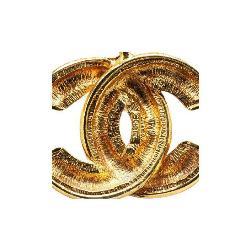 CHANEL 1970 1980 Plated Cc Quilted Pendant Necklace Costume Necklace-1