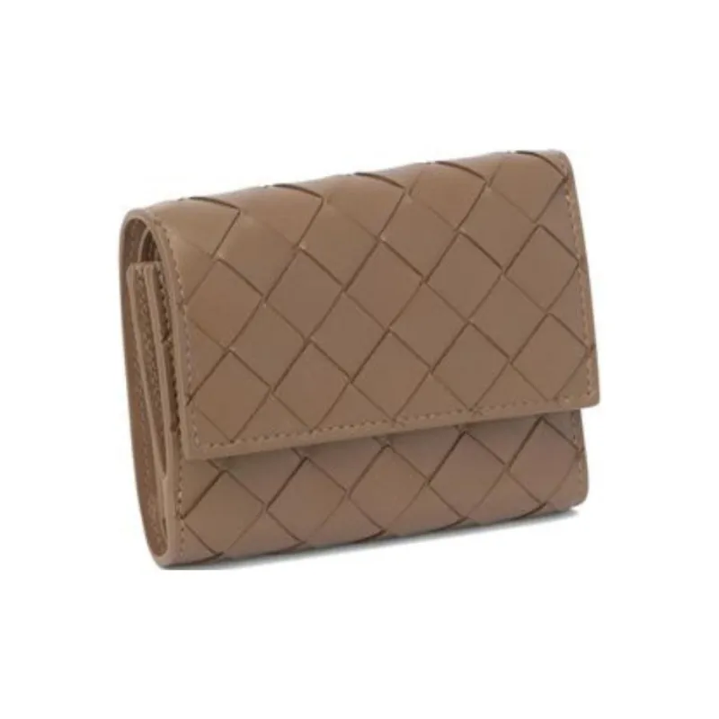 Bottega Veneta Intrecciato Lambskin Wallet Women's Brown-1