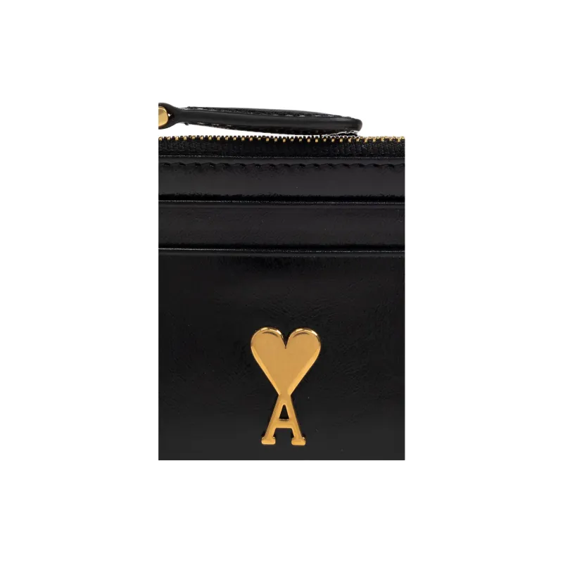 AMIPARIS Logo Plaque Zipped Wallet-4