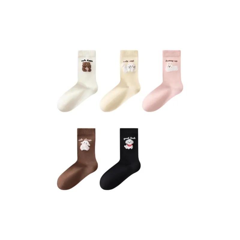 Temooues Mid Calf Socks Women's Combo Set-15