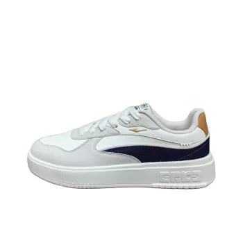 Erke Non slip Lightweight Low Top Skateboard Shoes Men's White Gray Blue