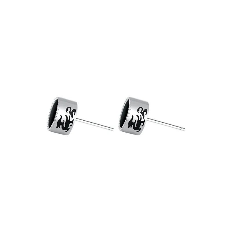 ZANC 999 Fine Silver Stud Earrings Unisex-2