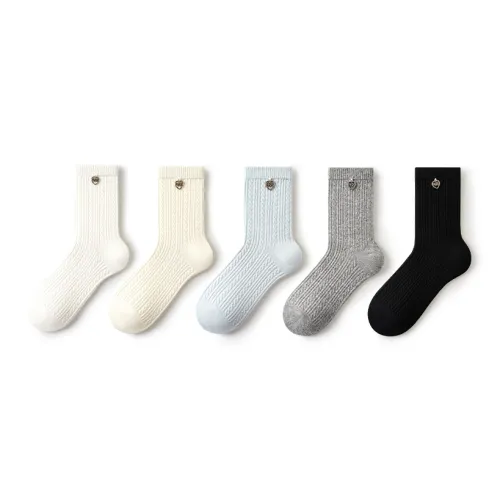Primeet Mid Calf Socks Women's 5 Pack Twist Tribe