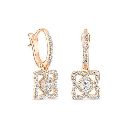 De Beers 18kt Rose Gold Enchanted Lotus Diamond Sleeper Earrings